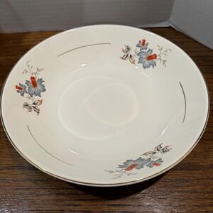 Vintage Shiwan Porcelain Bowl 9-Inch Floral Serving Dish Chinoiserie Export Ware